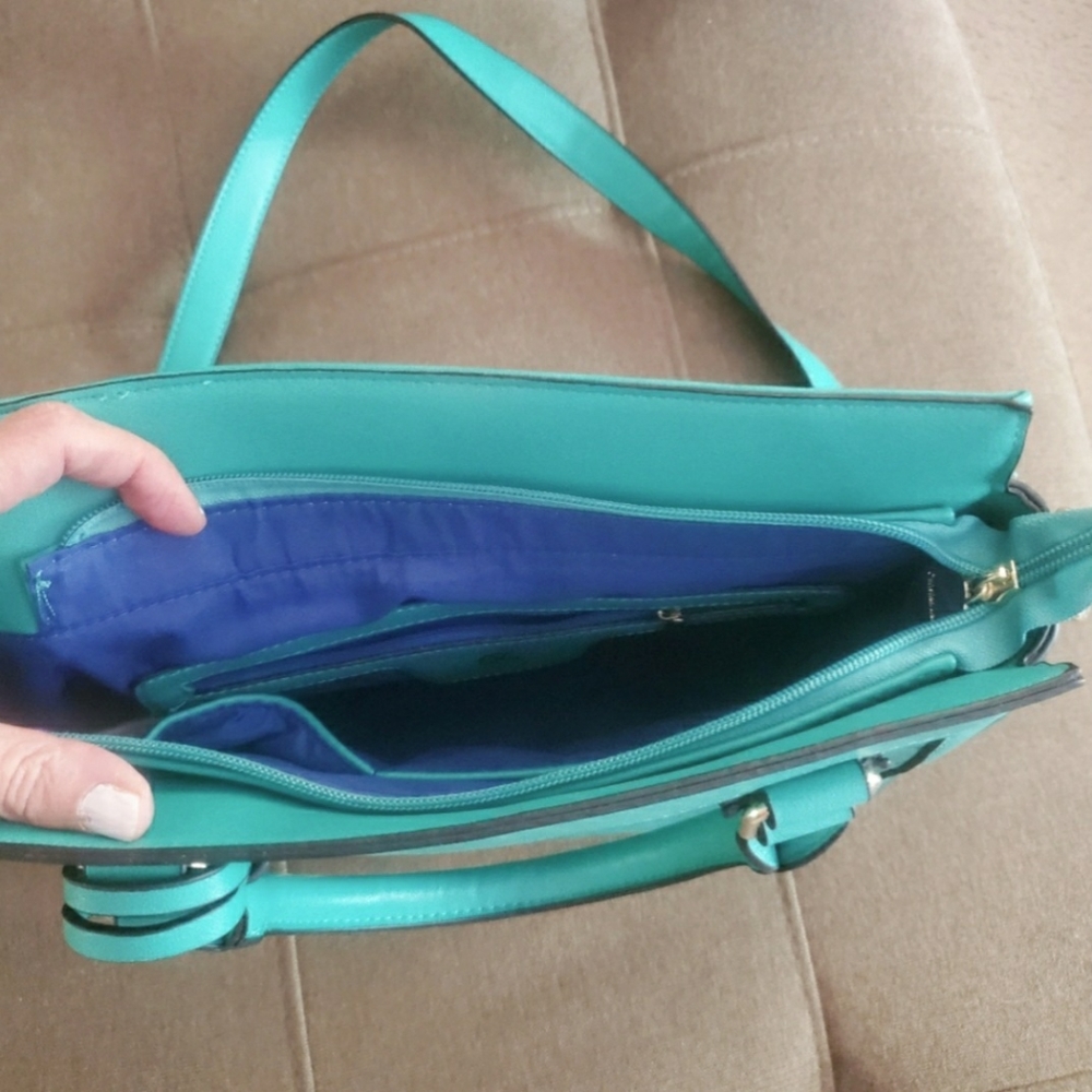 Stunning 💯 Christian Lacroix Teal Satchel - Picture 7 of 16
